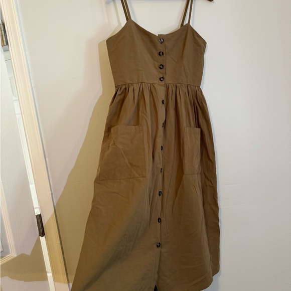 Army Green Cotton Dress - M - Picture 6 of 7